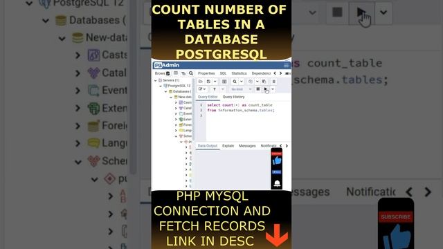 Count Number Of Tables In PostgreSQL Database pgAdmin