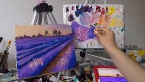 Лавандовое поле маслом. Татьяна Зубова. Speed painting. Lavender field. Tatiana Zubova