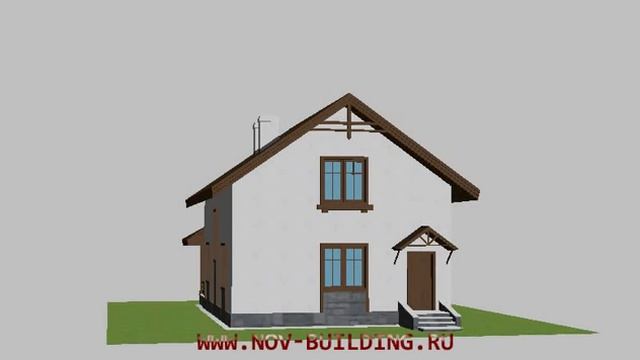 3D видео проект - дачный дом с мансардой 115 м2