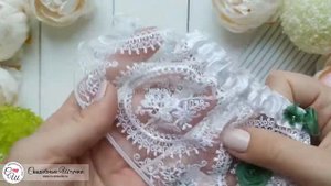 Свадебная подвязка для невесты "Магдалена" (зеленый)