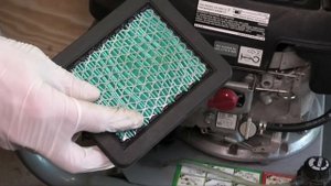 Checking the air filter on a Honda GCV 160 small engine