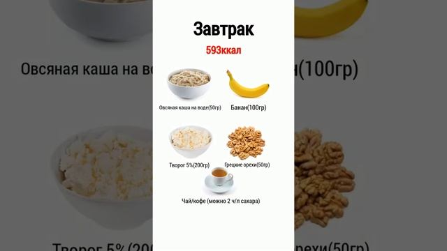 Рацион на день 2000 калорий #пресс #похудение #диета #жиросжигание