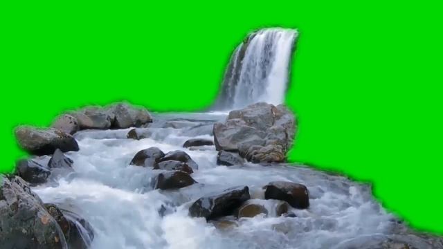=Водопад=БЕСПЛАТНЫЕ крутые футажи  на зелёном фоне!Хромакей