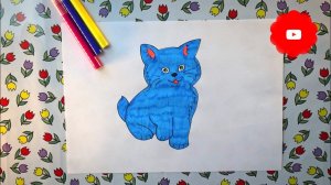 Как нарисовать КОТЁНКА | How to draw a kitten | #цветочкам