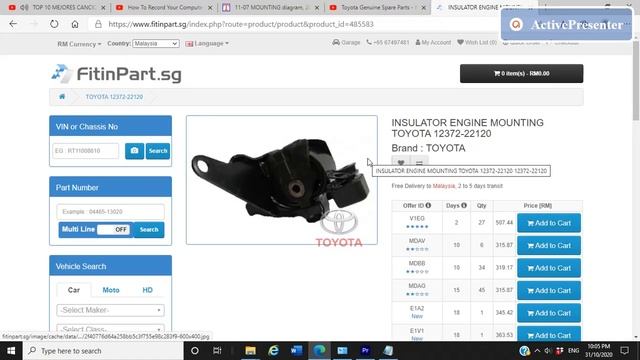 Toyota How to find Toyota parts online 2020 (Toyota Wish Engine Mounting) смотреть онлайн