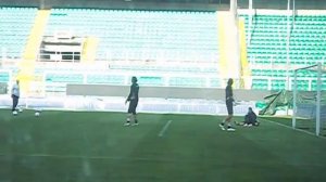 Allenamento al Barbera dei portieri del Palermo (Sirigu, Benussi e Brichetto)