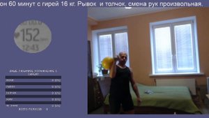 Гиревой марафон 60 минут. Рывок и толчок 16 кг.