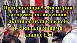 Протестующие в Болгарии во время антивоенной акции облили краской и закидали яйцами здание ЕС