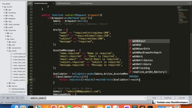 Multi Vendor E-commerce #178 | Contact Us Page (II) | Validate Contact Form | Laravel Validation