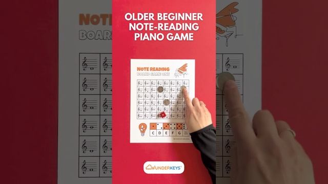 Piano Theory Game (Note Reading for Older Beginners) #WunderKeys #Shorts