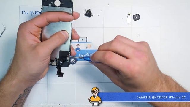 Замена стекла (дисплея) на iPhone 5C в сервисе Pedant.ru смотреть онлайн