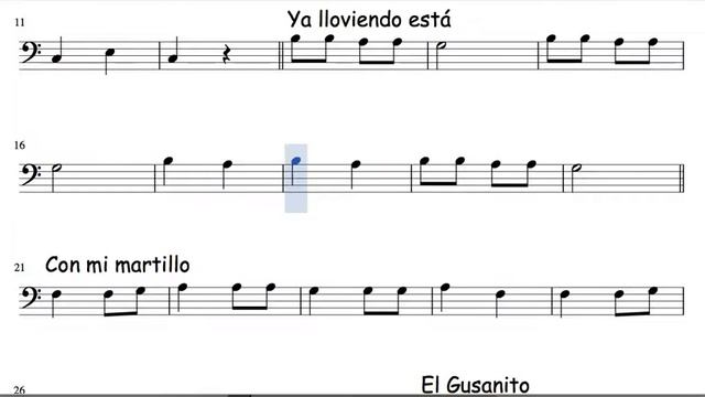 4 of 30 Popurrit Mix Sheet Music for Trombone Dos Ranitas Ya lloviendo está Con mi Martillo смотреть онлайн
