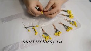 Веточка мимозы к 8 марта из подручных материалов. Мимоза своими руками