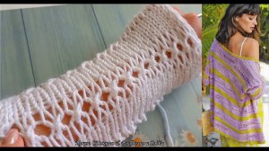 Маленькие, но важные мелочи в вязании - Как красиво украсить лицевую гладь - пример кружевной полосы