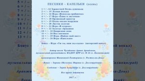 "ПЕСЕНКИ - КАПЕЛЬКИ" (осень) Арины Чугайкиной