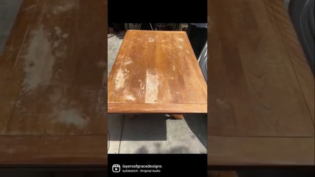 Flipping furniture from the trash to a treasure. Damaged worn out kitchen table makeover.