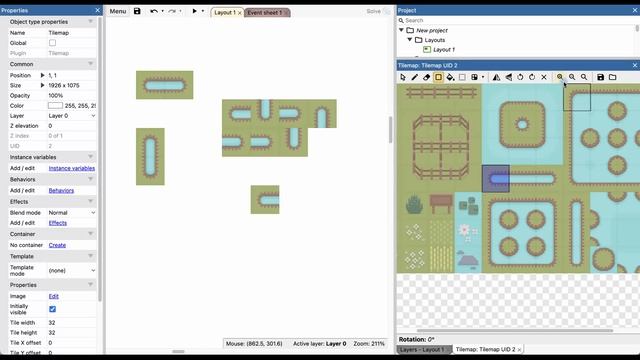 Tilemap (Карта из плиток) | Урок №69 | Курс по Construct 3 | Разработка игр