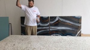 DIY 4" Thick White and Silver Quartz Countertop/Desktop Epoxy Coating