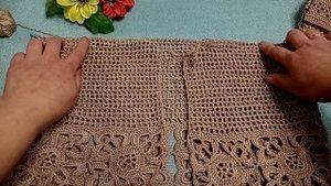 Новый процесс/Жакет крючком/Ажурный квадрат/ Часть 1