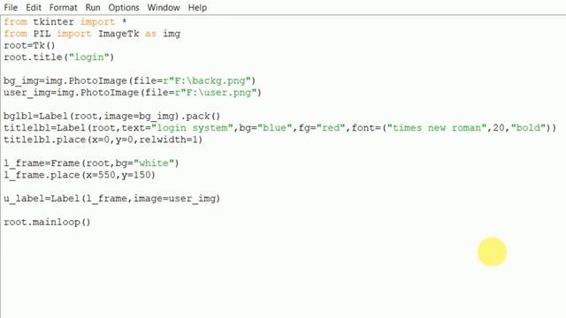 how to create login window using python tkinter ?  | login page...............