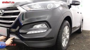 Защита радиатора HYUNDAI TUCSON III с 2015г.в. (Хром)  - strelka11.ru