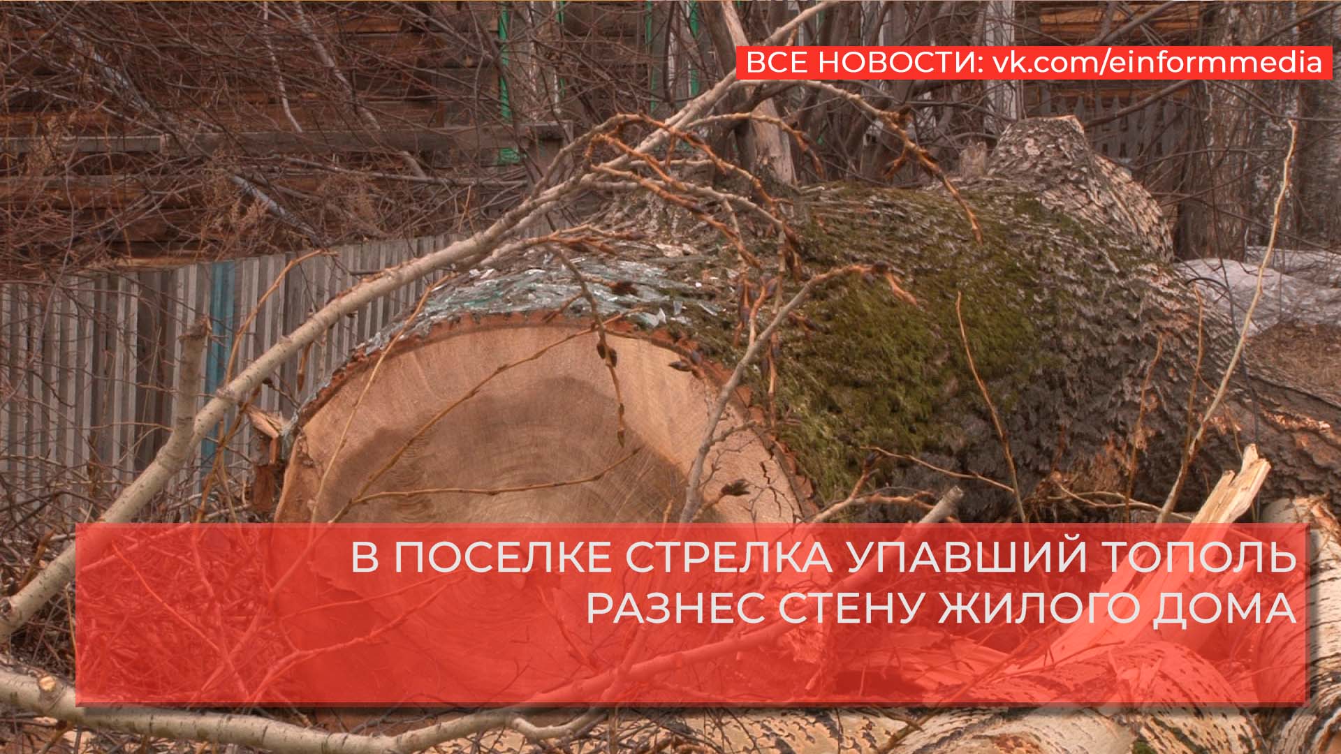 В ПОСЕЛКЕ СТРЕЛКА УПАВШИЙ ТОПОЛЬ РАЗНЕС СТЕНУ ЖИЛОГО ДОМА.mp4