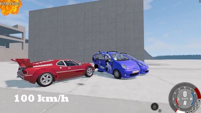 BMW M1 vs 10 Daewoo Matiz Crash Test at 250 km/h | BeamNG Drive смотреть онлайн