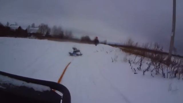 Покатушки на снегокате.
