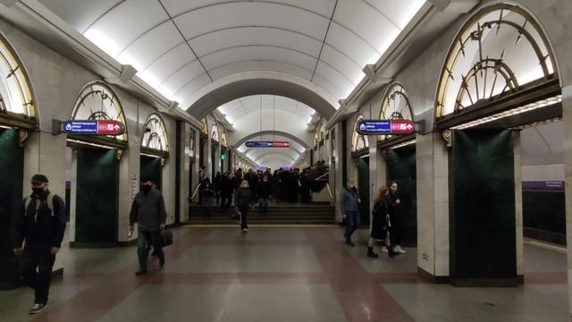 Фрунзенско-Приморская 5 линия метро Санкт-Петербург 16 04 2021 Subway Metro St.Petersburg 5 line