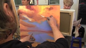 Мастер-класс по живописи маслом №76 - Огненный пейзаж. Как рисовать маслом. Урок рисования Сахаров