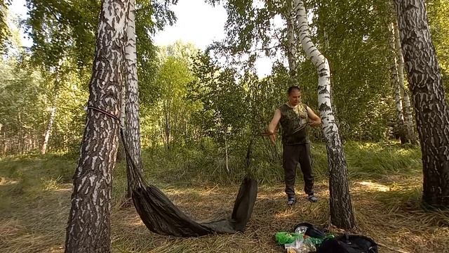 Сходил за грибами в лес/жареные подосиновики с картошкой/гамак за 50р с супер креплением