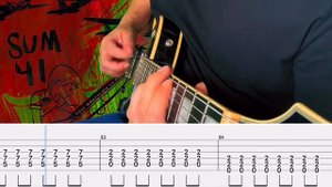 Sum 41- Noots Cover (Guitar Tabs On Screen)