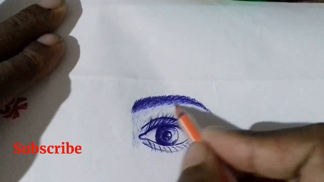 Sketch of eye ,blue ball pen से смотреть онлайн