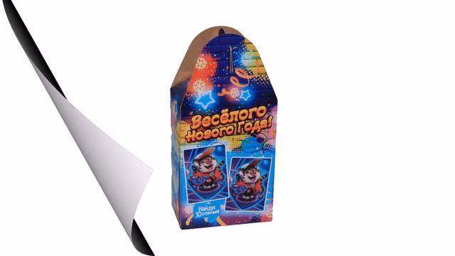 Сладкий новогодний подарок весом 350 грамм в картонной упаковке