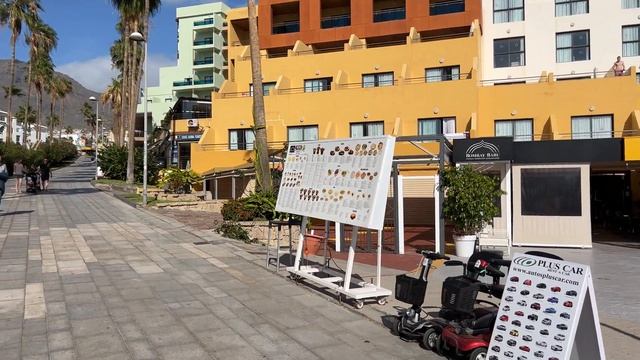 La Pinta beach. Walking tour of Costa Adeje. Tenerife today 4K