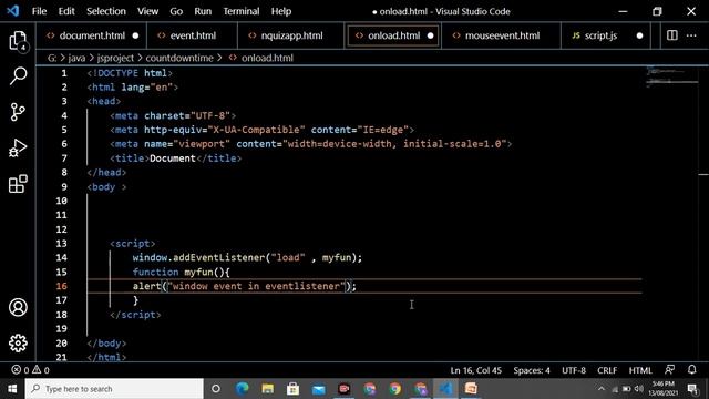 onload Event in JS|JavaScript Tutorial|Events in JS