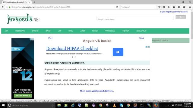 Explain about AngularJS Expression.
| javapedia.net смотреть онлайн