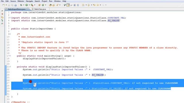 IN JAVA WHAT IS STATIC IMPORT DEMO смотреть онлайн