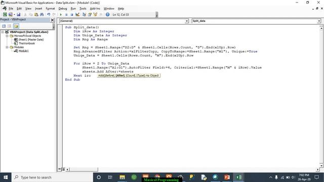 How to split master data into multiple sheets using VBA смотреть онлайн