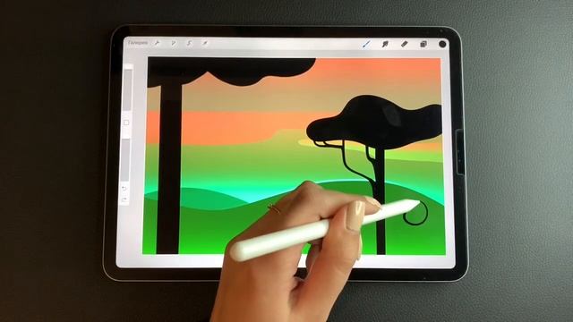 iPad Pro Drawing ? | РИСУЮ НА АЙПАДЕ в Прокриэйт | Как нарисовать закат