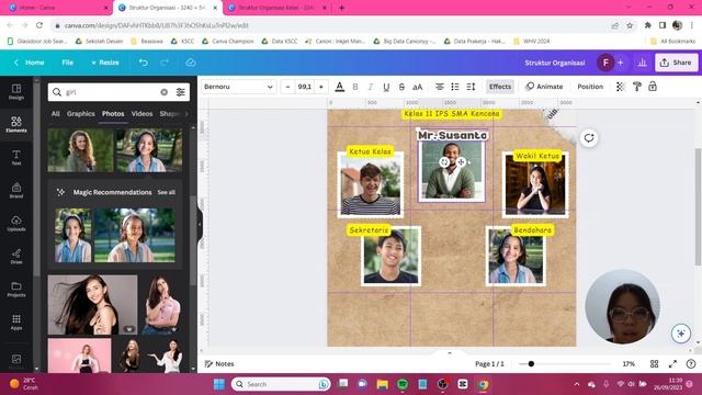 Tutorial IG Feed Struktur Organisasi Kelas di Canva FREE
