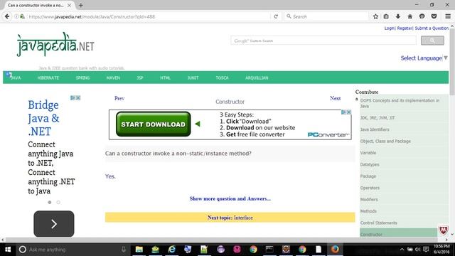 Can a constructor invoke a non-static/instance method?
- javapedia.net смотреть онлайн