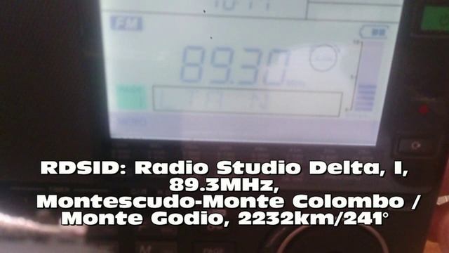 16.06.2019 07:16UTC, [Es], Radio Studio Delta, Италия, 89.3МГц, 2232км, RDS ID