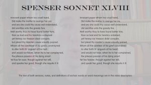 Poetry: Edmund Spenser Amoretti Sonnet 48 - Modernised English with Notes