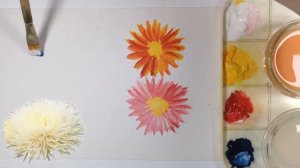 Астры. Рисую гуашью под рифму стиха, для детей 3-6 лет.