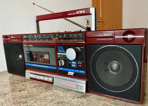 AIWA CS-240 Stereo Radio Cassette Recorder Boombox-произведён в Сингапуре