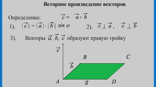 Векторное произведение векторов смотреть онлайн