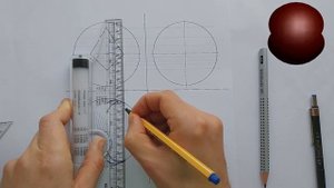 Шар с вырезом. Недостающие проекции шара с вырезом. Проекции тел вращения с вырезом