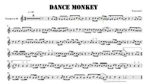 Dance Monkey, Tones And I sheet music for trumpet (ноты для трубы) in Bb