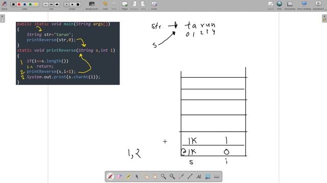 java program to print reverse of a string using recursion